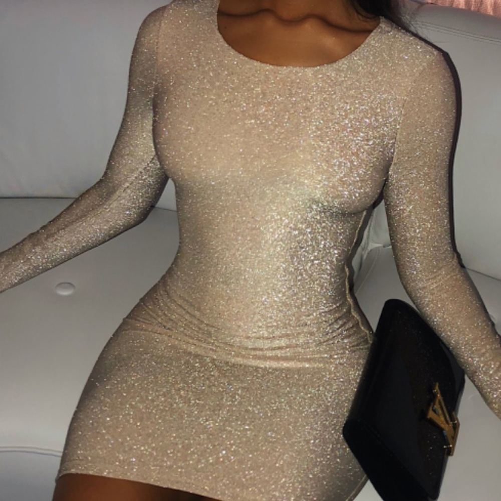 Champagne sequin dress